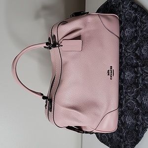 Coach Pebble Leather Lane Satchel   Blossom Pink